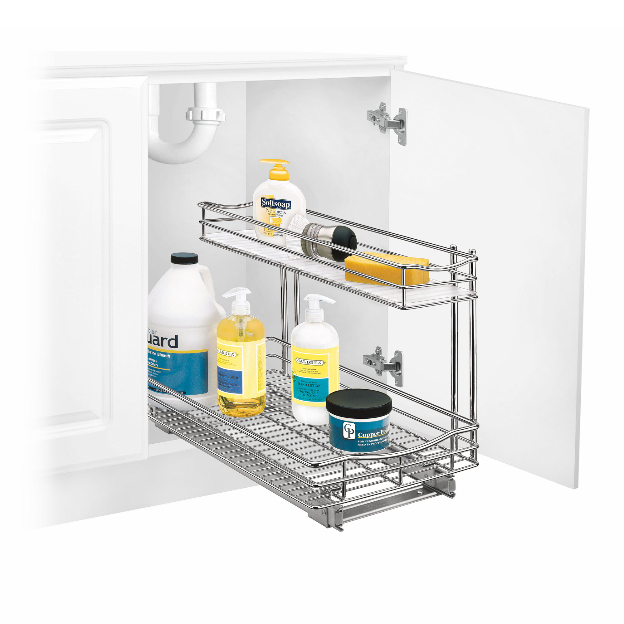 Lynk Roll Out Under Sink Organizer Pull Out Two Tier Sliding